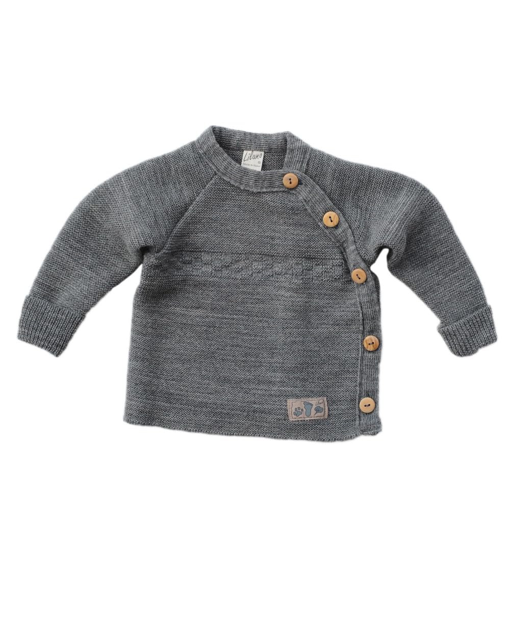 Lilano, Merino Wickel-Pullover, 100% Wolle (kbT) 50-56 Grau, 50-56 Grau