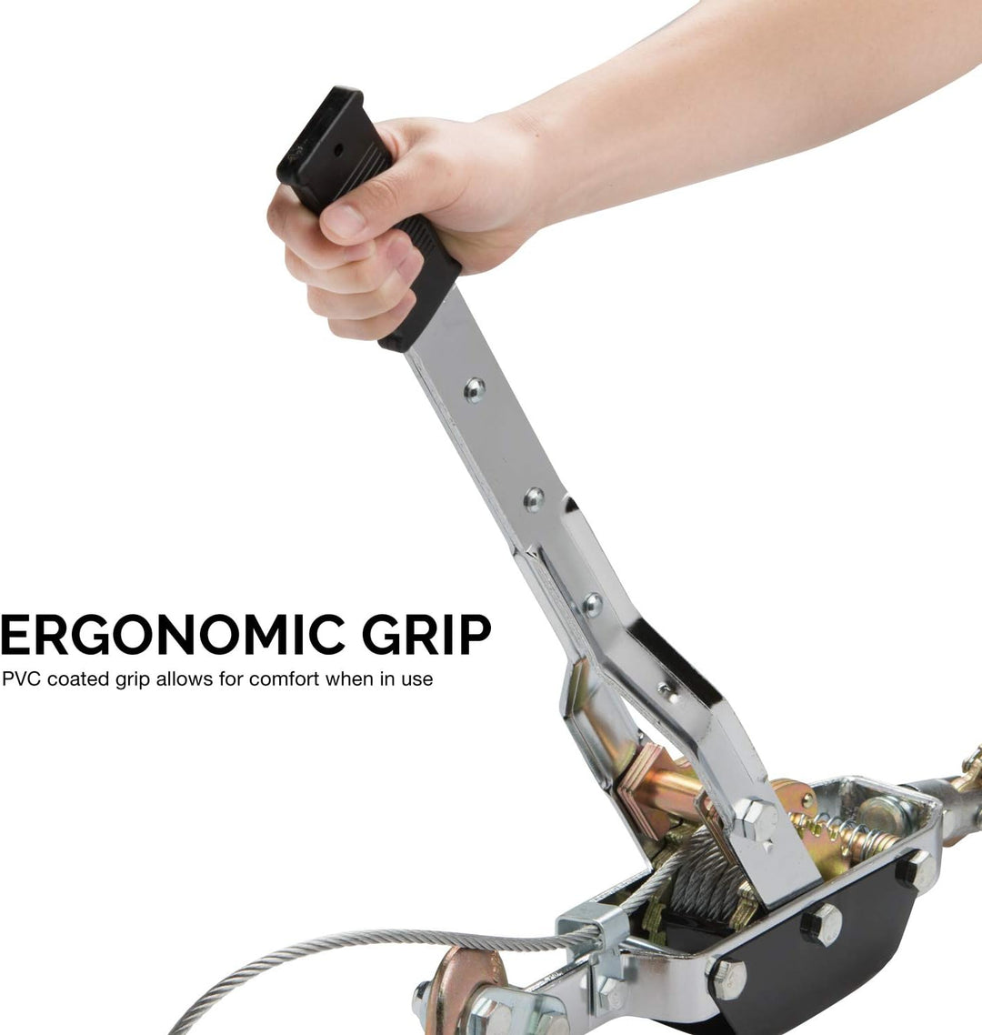 NEIKO 02256A Come Along Seilwinde, 5 Tonnen (4,5 kg) Zugkapazität, 3 Fuss, 3 Haken, robustes Stromka