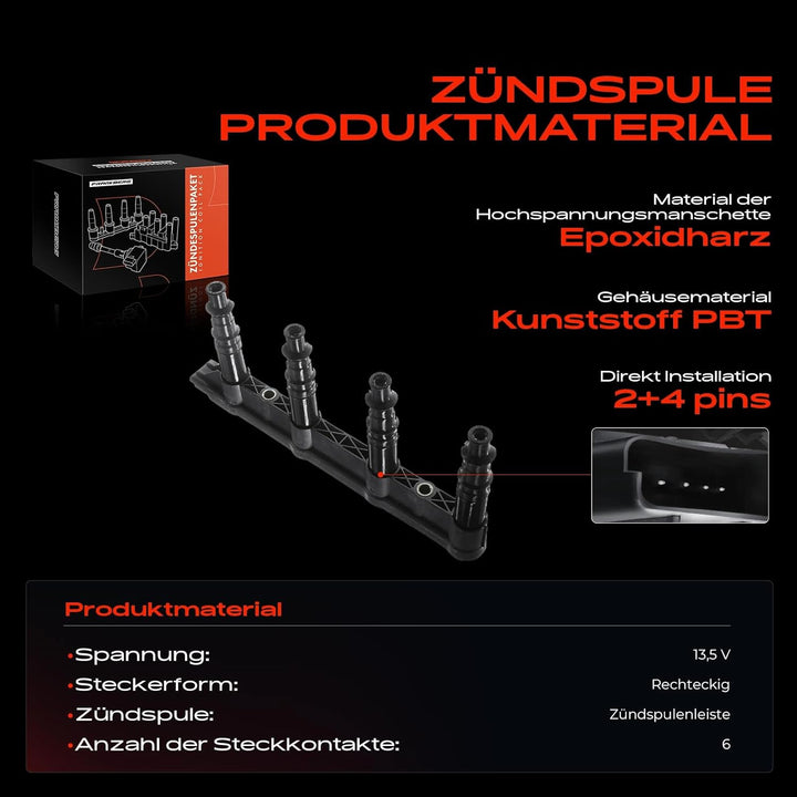 Zündspule Zündmodul Zündkerze für C2 JM_ C3 I FC_ C4 LA_ 1007 KM_ 206 2A/C 2E/K 207 WA_ WC_ 307 3A/C
