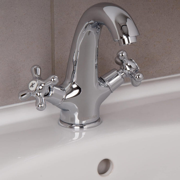PaulGurkes Design Armatur Nostalgie Retro Waschtischarmatur Waschtischbatterie Wasserhahn Kreuzgriff