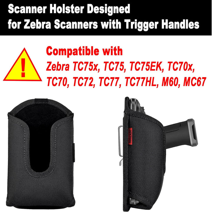 SOGCASE Tasche Scanner Holster für Zebra TC70x TC70 TC72 TC75x TC75 TC77 M60 MC67 mit Handgriff, Tra