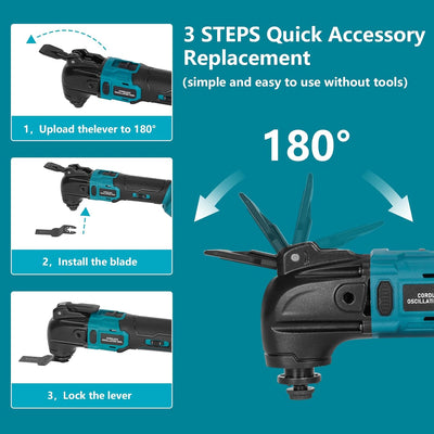 Yofuly Akku-Multifunktionswerkzeug für Makita 18V Li-Ion Akku, Multimaster 6 Einstellbare Geschwindi