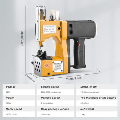 Yontwe Elektrische Tasche, Nähmaschine, schmaler, für Nähmaschine, Leder, industriell, Jute, Tasche,