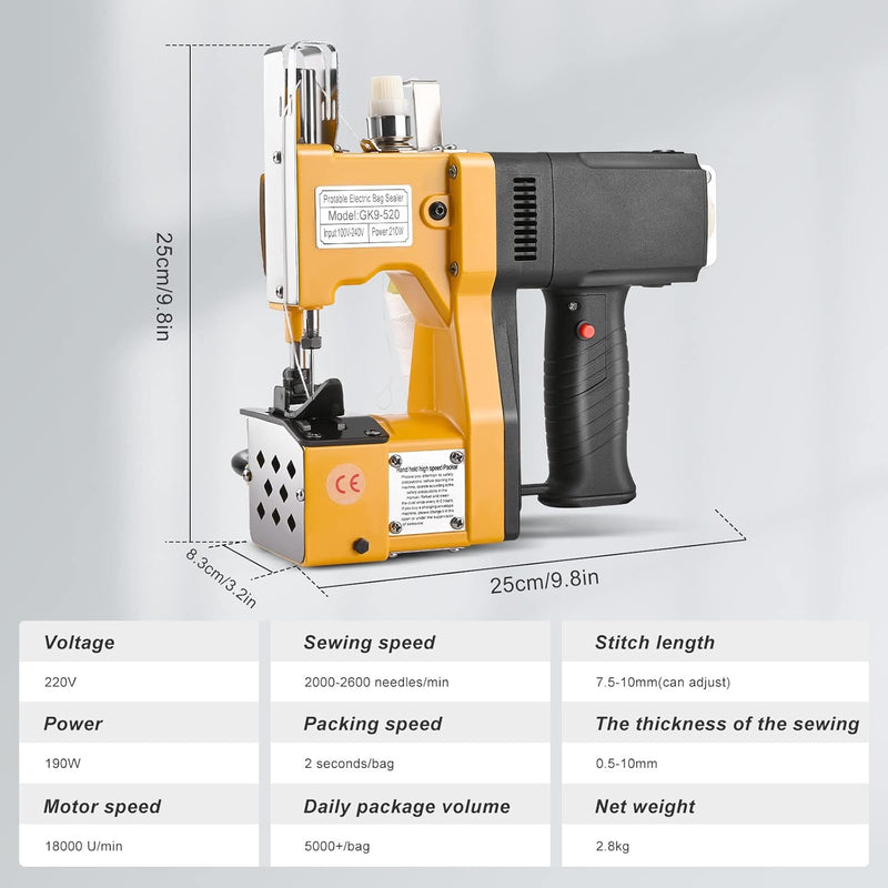 Yontwe Elektrische Tasche, Nähmaschine, schmaler, für Nähmaschine, Leder, industriell, Jute, Tasche,