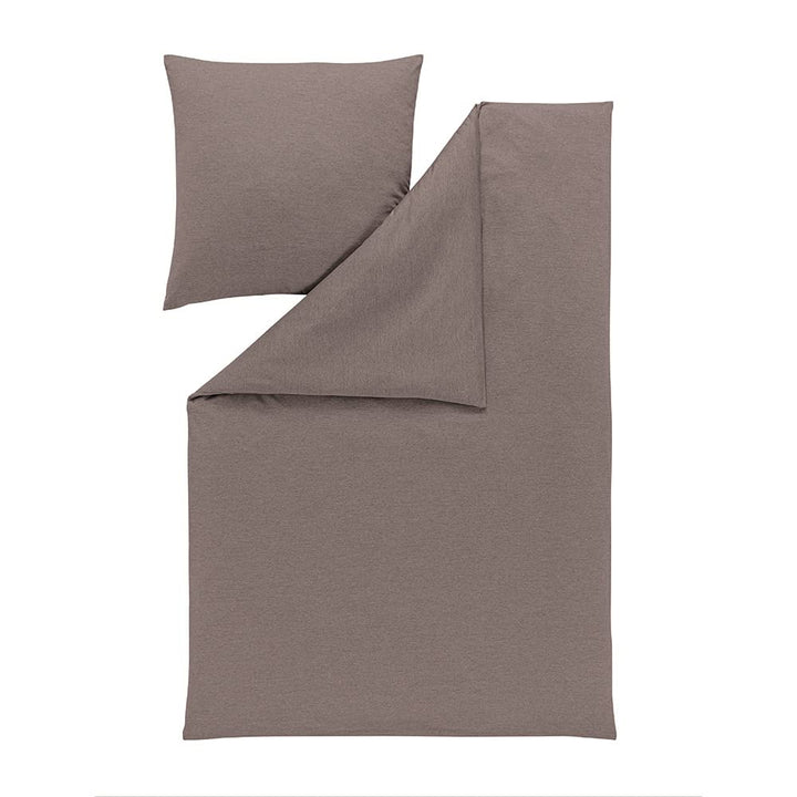 ESTELLA Bettwäsche Takoma | Taupe | 135x200 + 80x80 cm | bügelfreie Interlock-Jersey-Qualität | pfle