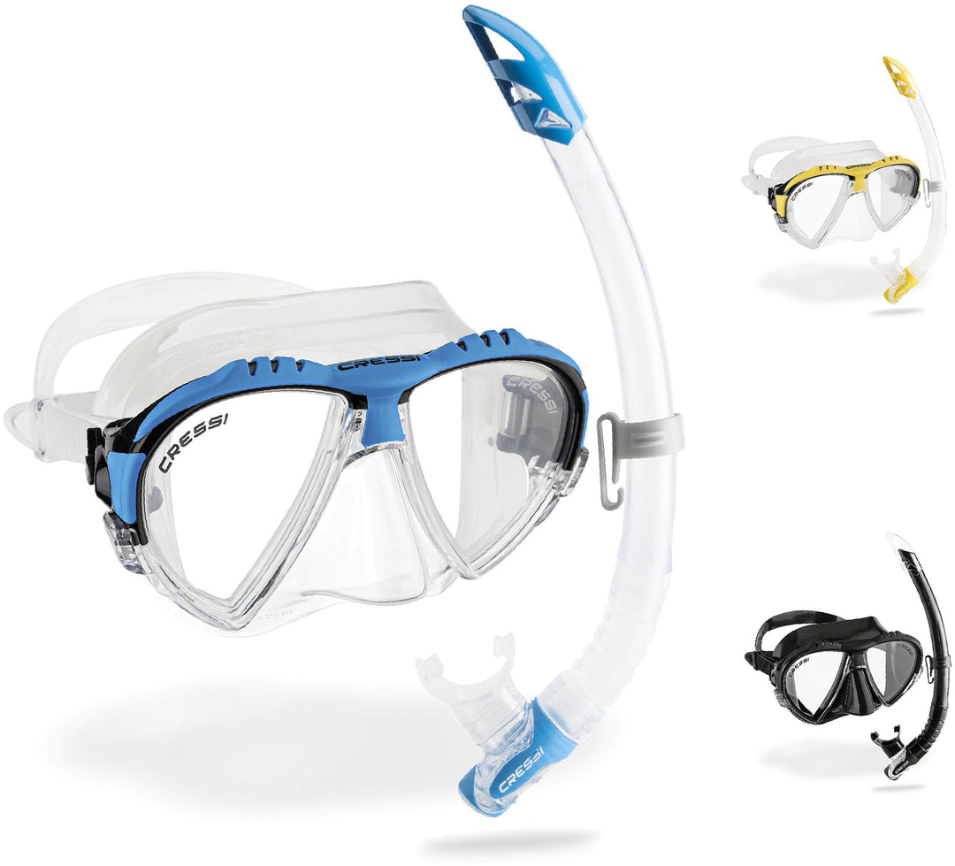 Cressi Schnorchelset Erwachsene Matrix Matrix & Gamma Klar/Blau, Matrix & Gamma Klar/Blau