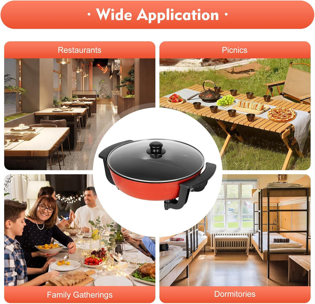 Chinesisches Fondue, 6 l, Doppeltopf, Yin und Yang Fondue, multifunktional, elektrischer Reis, 1360