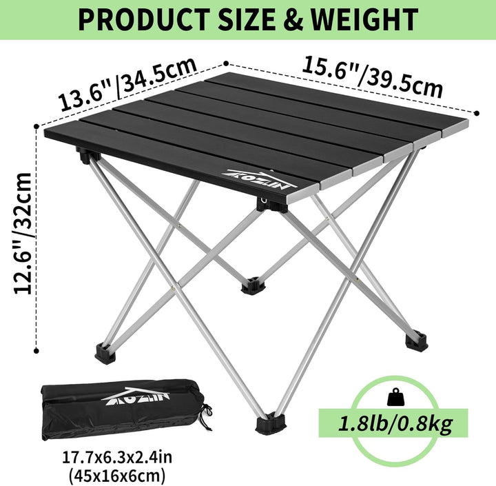 Campingtisch Klappbar, Klapptisch Camping, Tragbarer Picknicktisch Faltbar, Kleiner Aluminium-Klappt