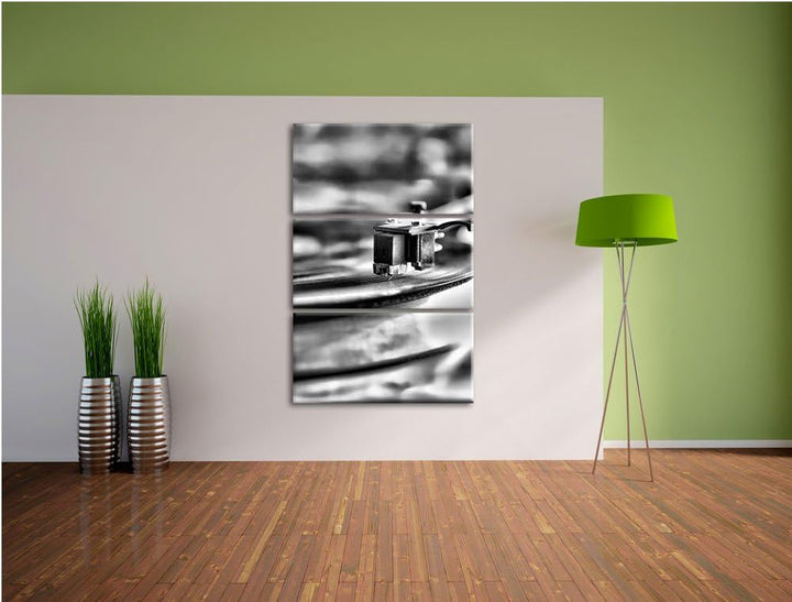 Pixxprint Schallplatte als Leinwandbild | Grösse: 3 Teilig (120x80) | Wandbild| Kunstdruck | fertig