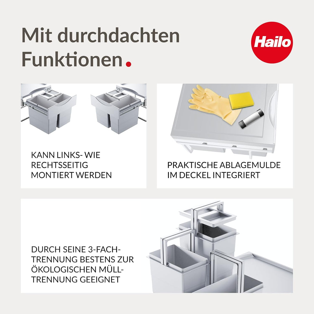 Hailo 3644731 Abfallsammler TR Swing 50.3/29 für Schränke ab 500 mm Breite mit
