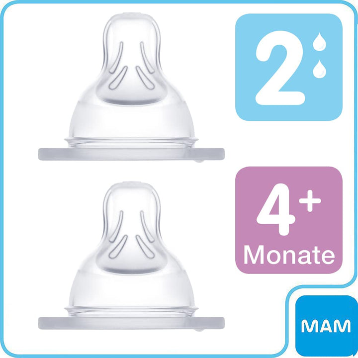 MAM Anti Colic Flasche 320 ml 2er Pack Girl-Mix inkl. Sauger Grösse 2 + 4 Monate