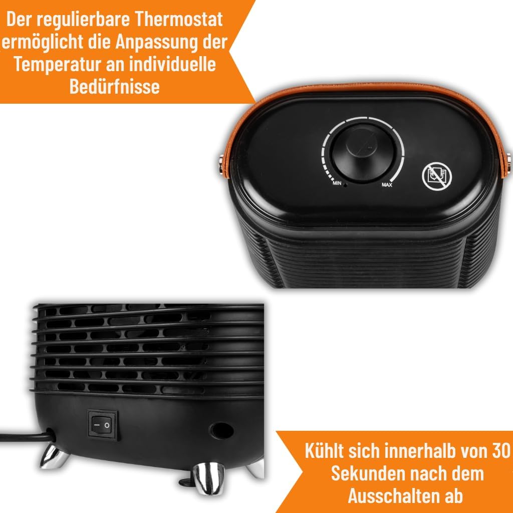 NEO TOOLS Termowentilator 1500W mit PTC Keramikheizelement, freistehend, modernes Design, sicher und