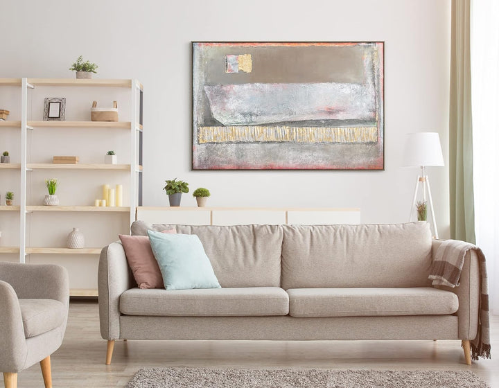 YS-Art Luxus Abstrakt Acryl Gemälde auf Leinwand Accent handgemalt Wandbilder Wohnzimmer modern Wohn