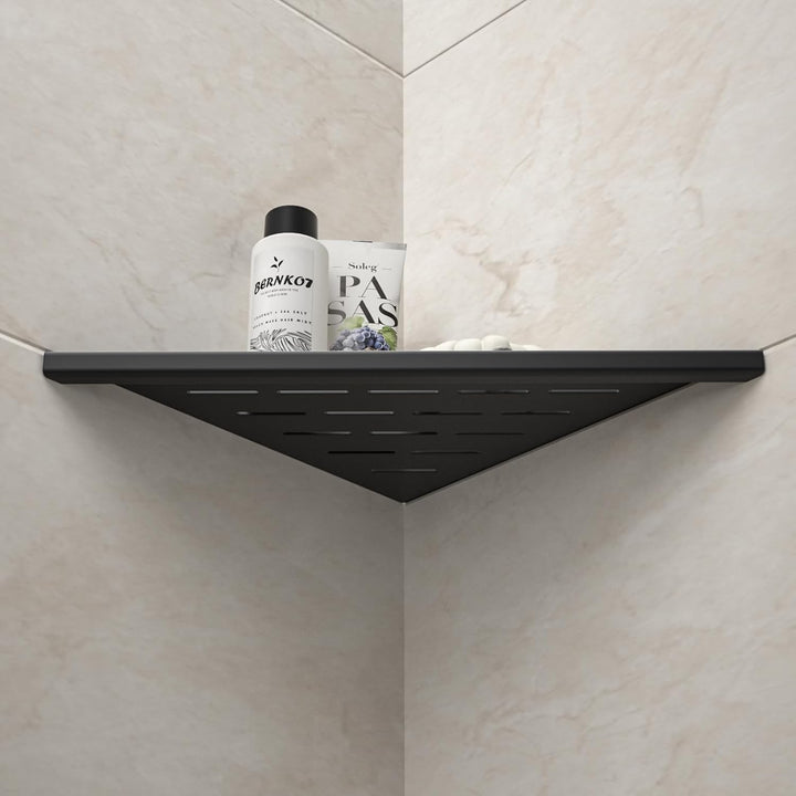Eck-Duschregal 305mm Mattschwarz, 304 Edelstahl, eingelassenes Eckregal Badezimmer-Duschregal für ge