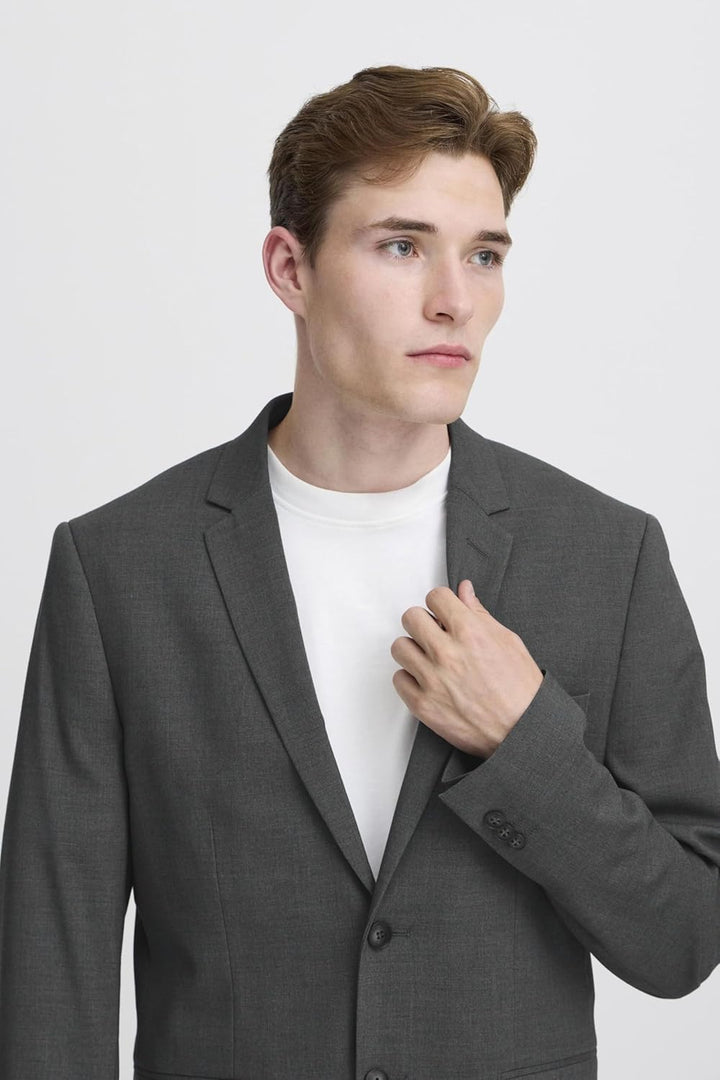 CASUAL FRIDAY CFBernd Blazer Herren Sakko Anzugjacke Slim Fit 44 Mid Grey Melange (50815), 44 Mid Gr