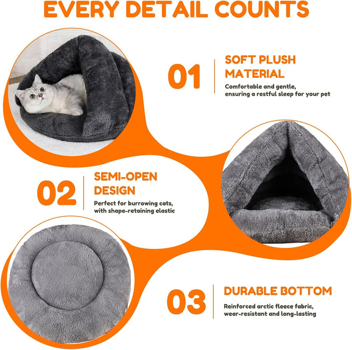 SUOXU Katzenbett, maschinenwaschbar, warmer Fleece-Schlafsack, kleines Haustierbett, für Welpen, Kät