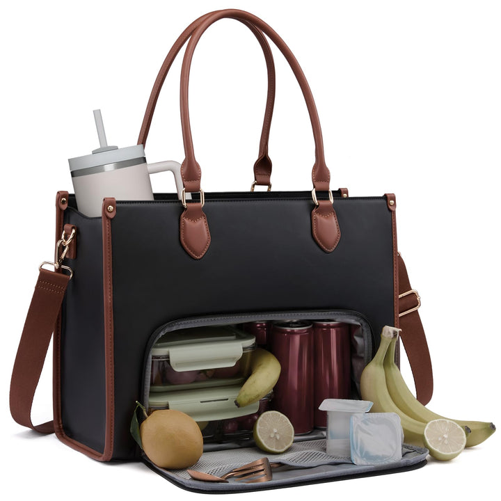 LOVEVOOK Arbeitstasche Damen mit Isolierted Kühlfach, Handtasche mittelgross, 15,6 Zoll Laptoptasche