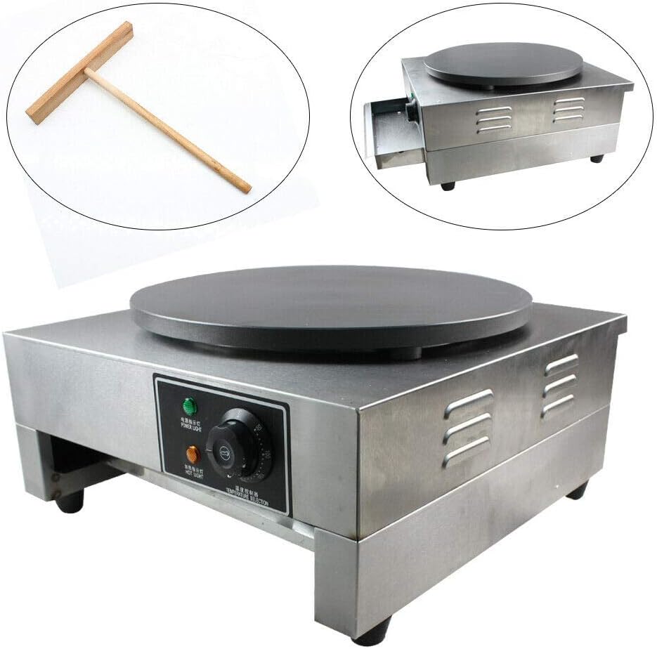 Crêpes-Maker, Crepes-Eisen für Süsse oder Herzhafte Crepes mit 40 cm Ø 3000 W Crepesmaker Antihaftbe