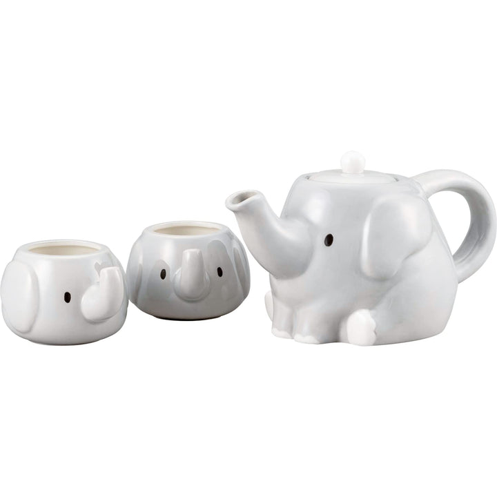 SAN3751 Niedliches Geschirr, Topf, Tasse, Teeservice, ca. 600.3 ml, Elefant Eltern und Kind Elefante