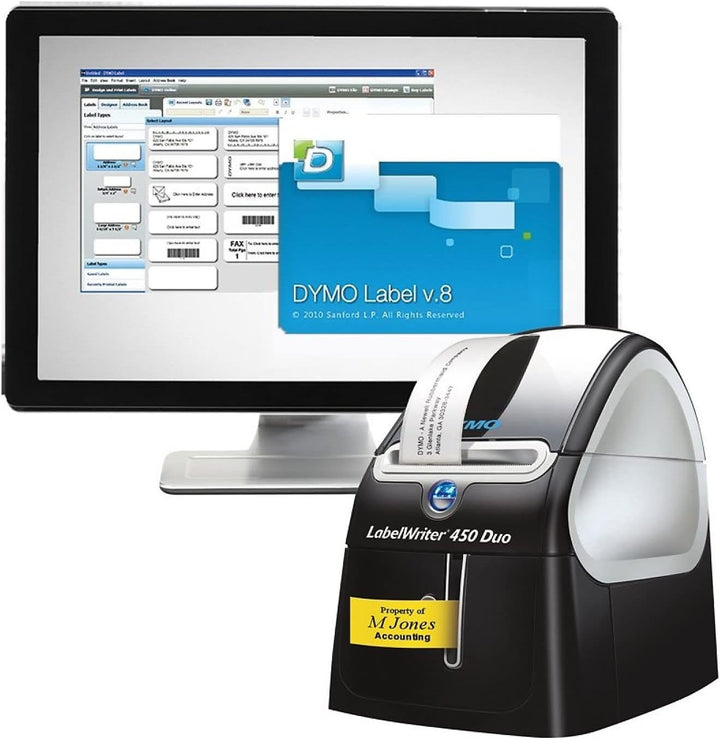 DYMO LabelWriter 450 Duo Etikettendrucker | Professioneller 300 dpi. Thermodirekt Etikettiergerät |