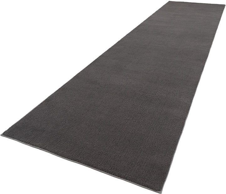 TT Home Wohnzimmer Teppich Kurzflor Anti-Rutsch Rückseite Unifarben Modern Waschbar, Farbe: Anthrazi