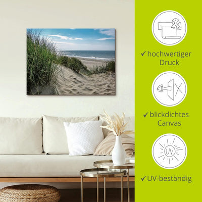 ARTland Leinwandbilder Wandbild Bild auf Leinwand 80x60 cm Wanddeko Strand Meer Küste Nordsee Mariti