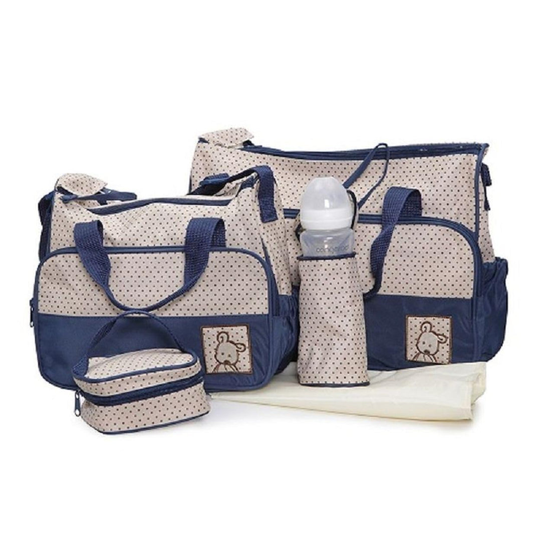 Moni Wickeltasche Stella, Set mit Wickelunterlage, Isoliertasche f. Babyflaschen blau, Blau