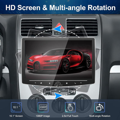 Podofo Android 11 Autoradio 1 din mit 10 Zoll drehbarem Bildschirm 2+32G physische Taste Mirror Link
