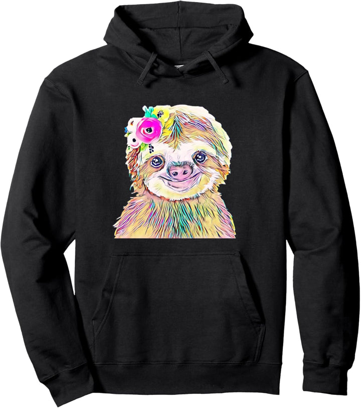 Faultier Motiv süsse bunte Faultiere hängen Trendtiere Pullover Hoodie