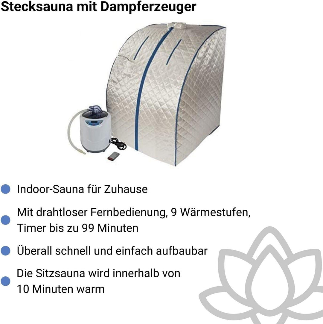CHI-ENTERPISE - Dampfsauna Svedana | Stecksauna mit elektronischem Dampferzeuger, praktischer Fernbe
