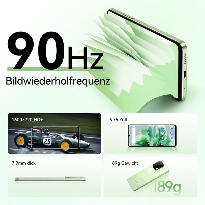 UMIDIGI G9C Android 14 NFC Smartphone(2024),12(6+6)+128GB,90Hz,50MP+8MP Kamera,Bluetooth 5.4,Simlock