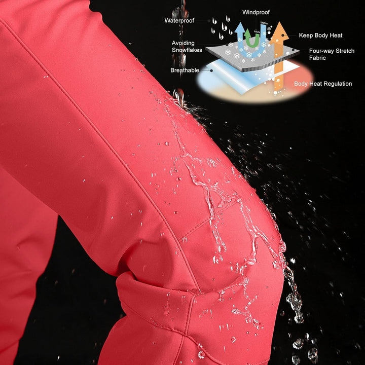 33,000ft Damen Skihose Outdoorhose Wasserdicht Winddichte Softshellhose Warme Gefütterte Trekkinghos