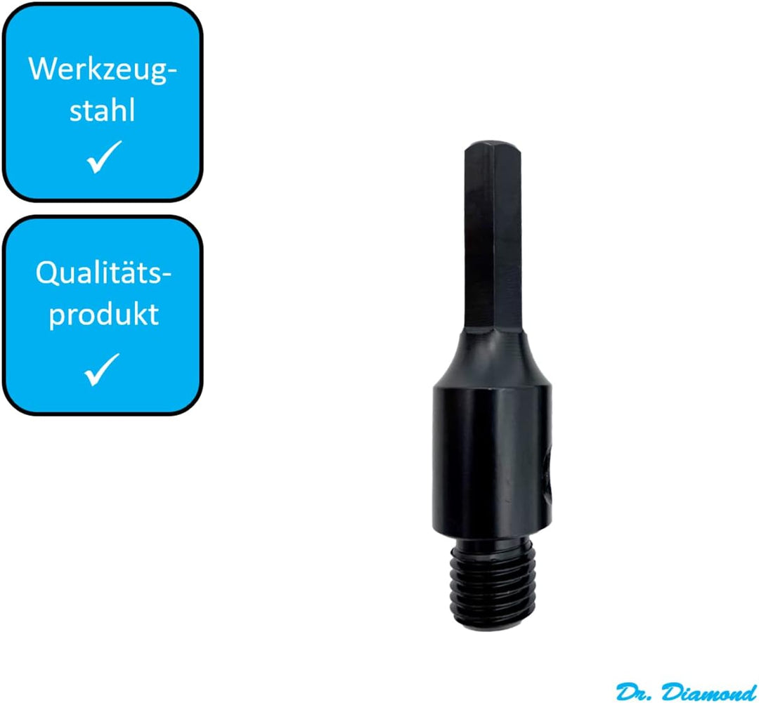 Dr. Diamond Adapter für Diamant Bohrkronen, Dosensenker, Fliesenbohrkronen, Dosenbohrer (Adapter Set