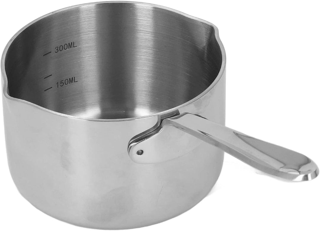 Fictory Edelstahl-Schmelztopf, Doppelausgiesser, perfekt für heisse Milch, Schokolade, Zucker, Käse,