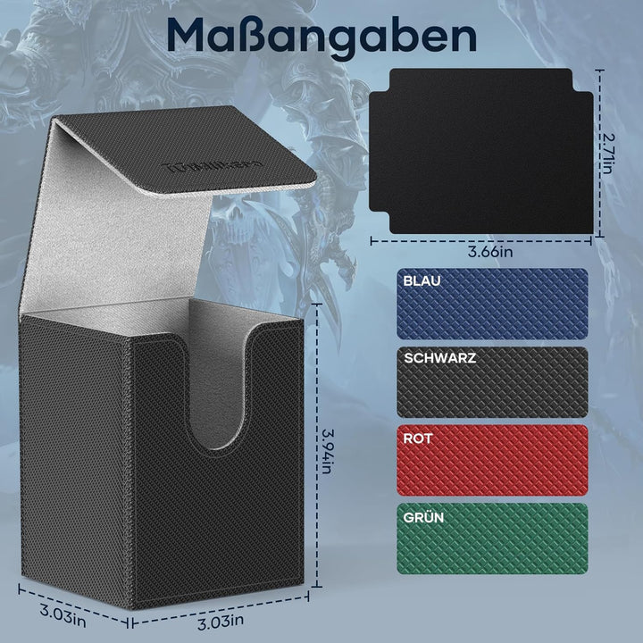 Mlikero Premium Sammelkarten Box für MTG Karten, grosse Deckbox für über 100 TCG Karten, Magnetisch