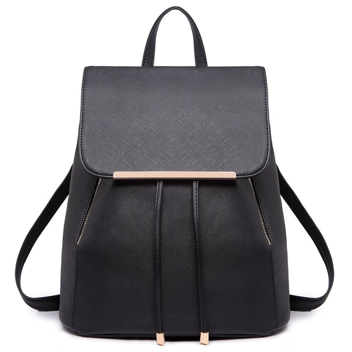 Miss Lulu Rucksack Damen Kunstleder Rucksack Damen Elegant Rolltop Rucksack Damen Tunnelzug-Design C