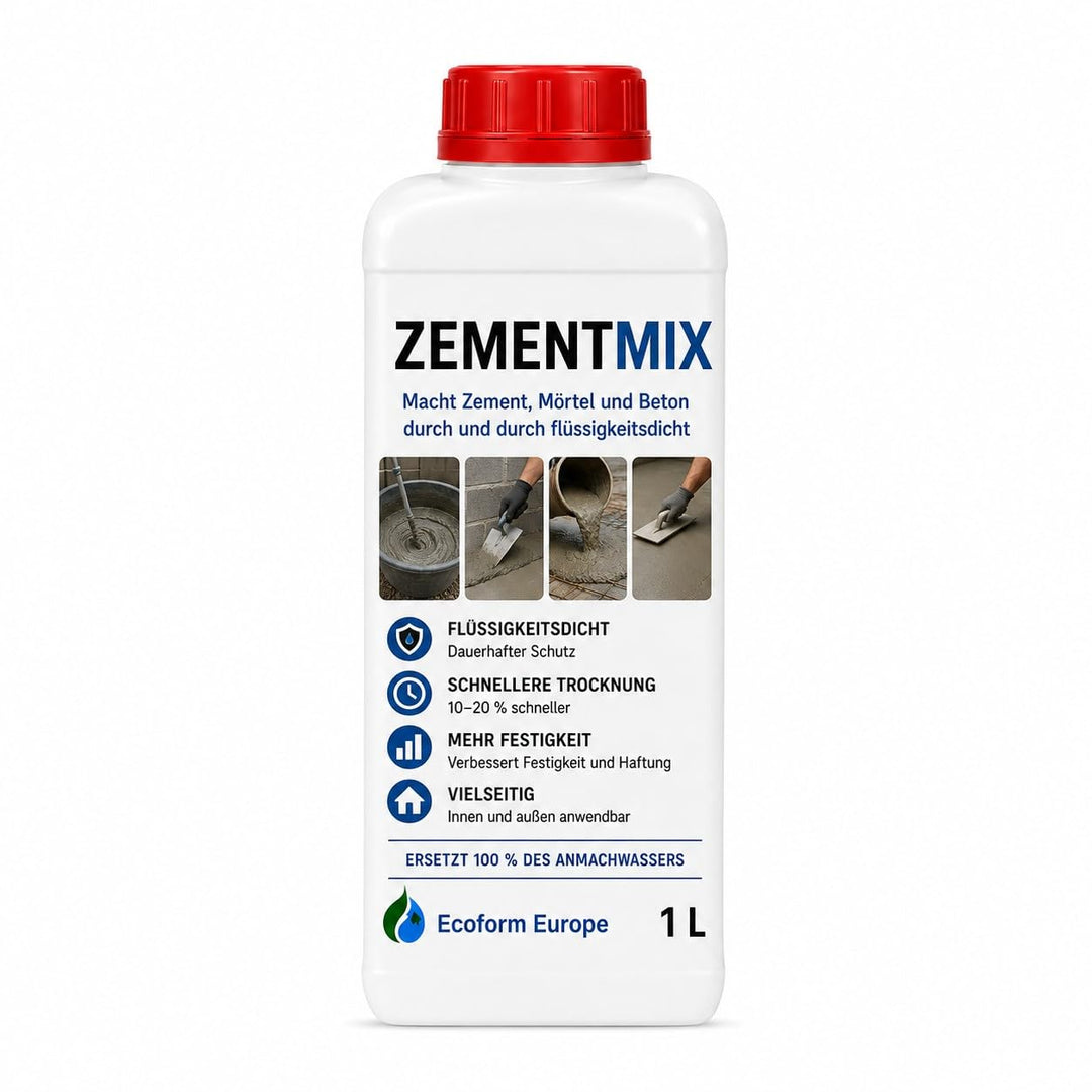 Ecoform Zementmix - Betondichtmittel für WU Beton - flüssigkeitsdichten Beton - Frostschutz &amp; wasser