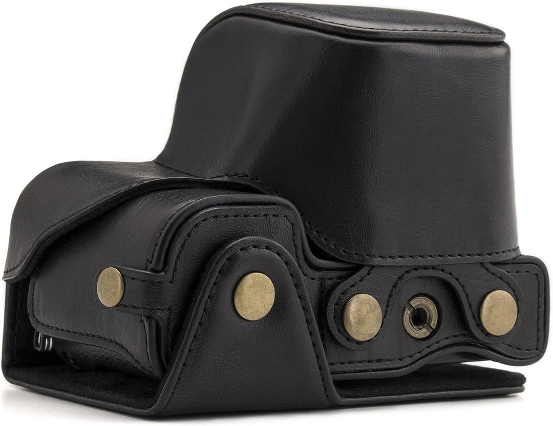 MegaGear Sony Alpha A6300, A6000 (16-50 mm) Ever Ready Leder Kamera-Case mit Trageriemen und Batteri