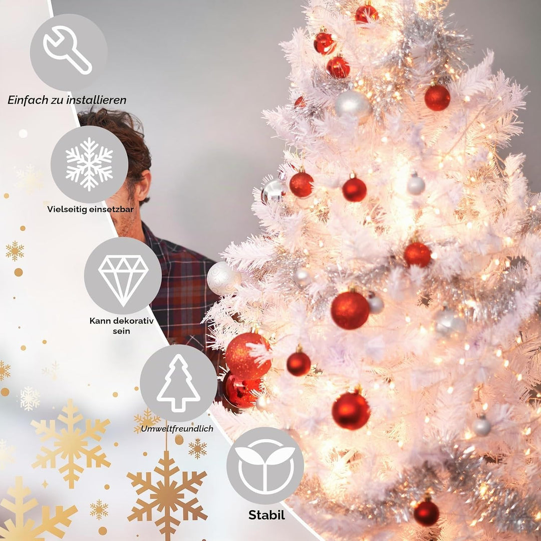 CCLIFE Künstlicher Weihnachtsbaum Nordmanntanne,180cm,600 Astspitzen,Tannenbaum Klein, Spritzguss, W