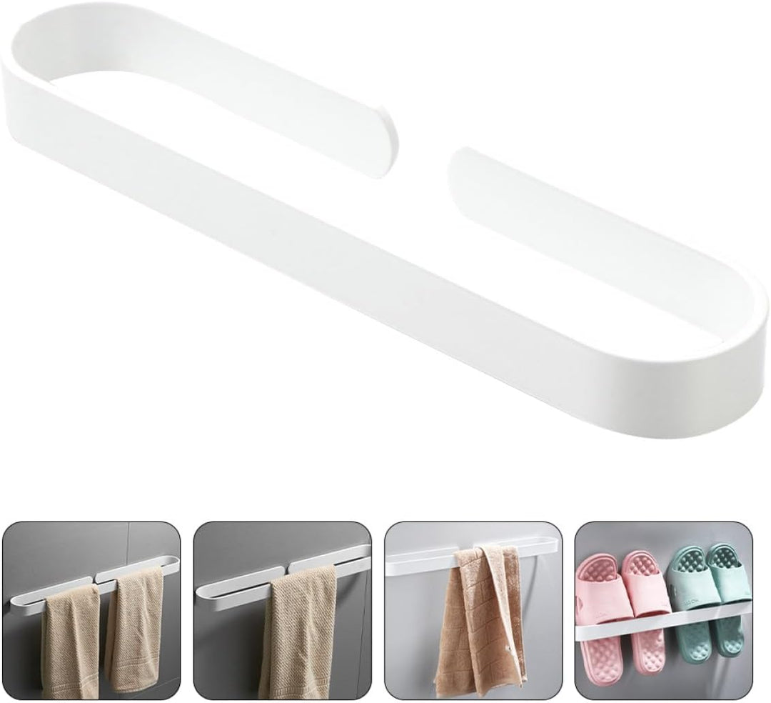 Veemoon Handtuchhalter aus Aluminiumlegierung ohne Bohren 50cm Weiss Wandmontage Handtuchstange für