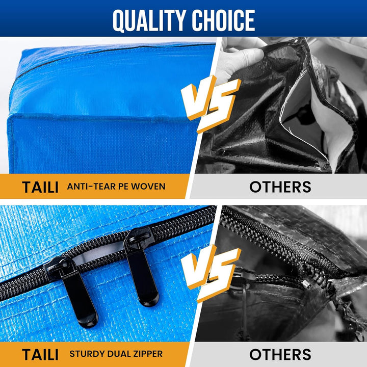 TAILI Blue Heavy Duty Moving Bags, Kleideraufbewahrungstaschen mit stabilem Reissverschluss und star