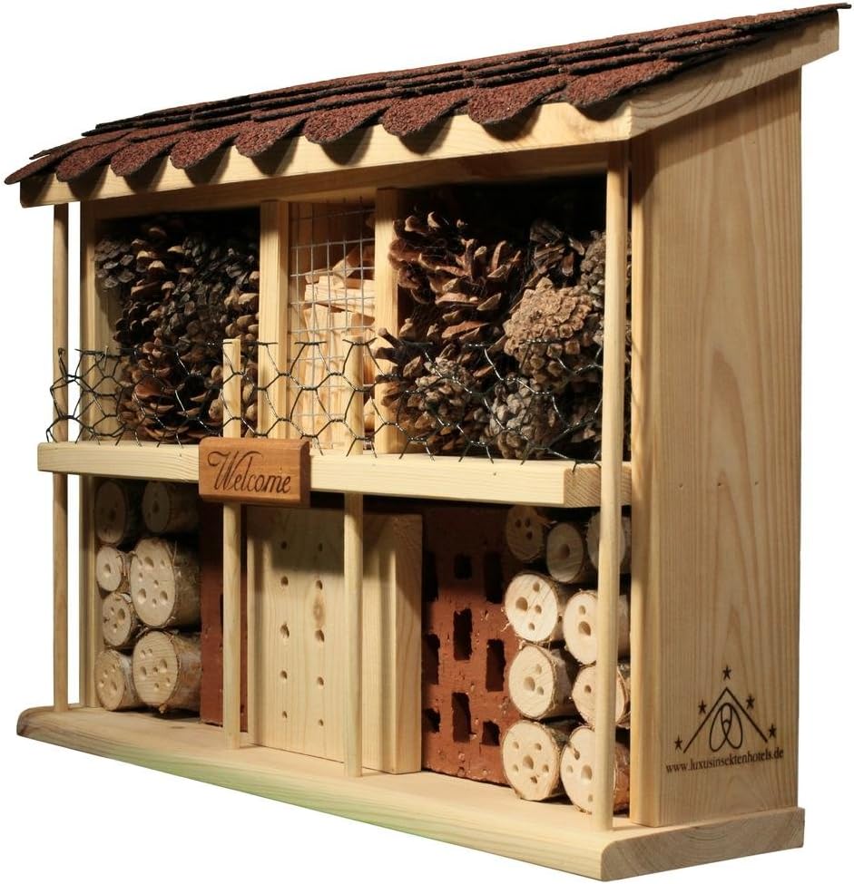 LUXUS-INSEKTENHOTELS 22627e "Landhaus Komfort" Bausatz - Design Wildbienenhaus aus unbehandeltem Hol
