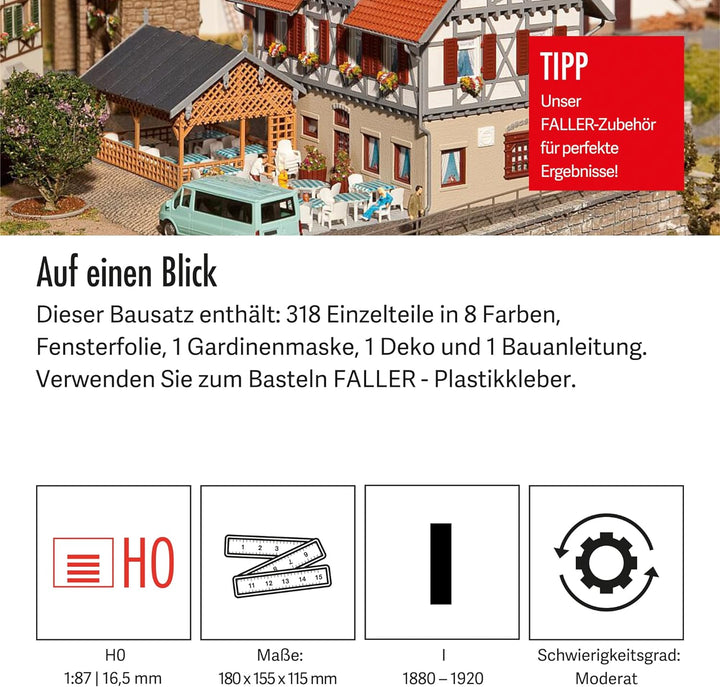 Faller FA130438 - Gasthaus Sonne mit Laube, 18.5 x 7.7 x 27.9 cm