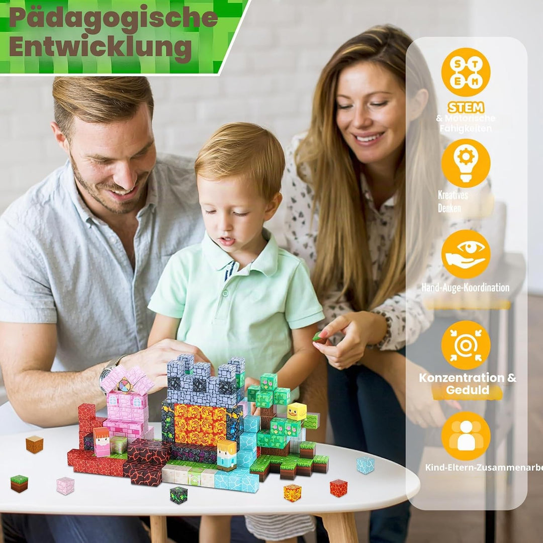Magnetische Bausteine 200 Stück, Magnetspielzeug Kreatives STEM Magnetic Building Blocks Spielzeug G