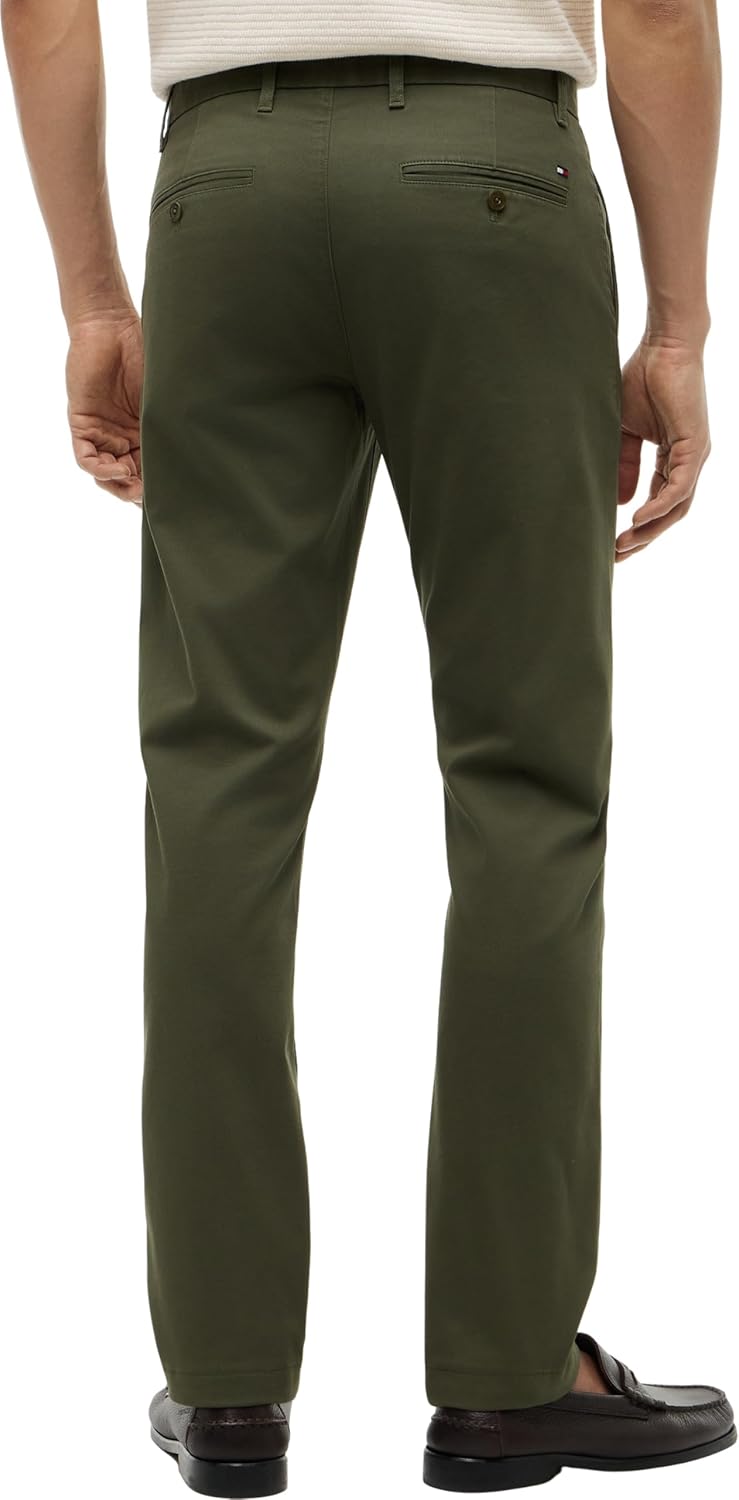 Tommy Hilfiger Herren Hose Bleecker Chino 1985 Pima Cotton Chino 31W / 28L Green (Dark Greenery), 31