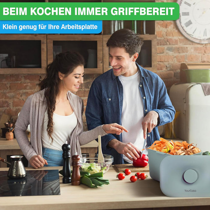 YourCasa Biomülleimer Küche 5L - Komposteimer für alltäglichen Biomüll Behälter - Spülmaschinenfest