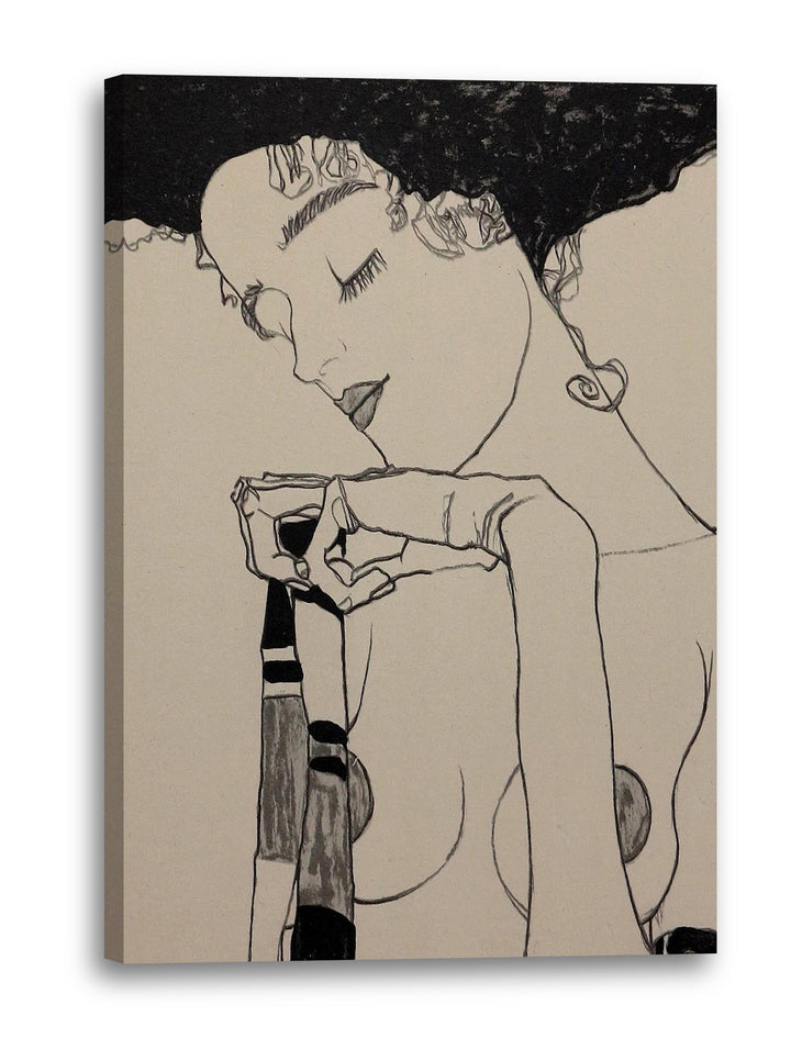 Printed Paintings Leinwand (60x80cm): Egon Schiele - Portrait von Gerti Schiele 60x80 cm, 60x80 cm