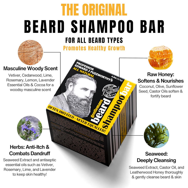 Beauty and the Bees Tasmania Professor Fuzzworthy's Bartshampoo mit natürlichen Ölen,125gm