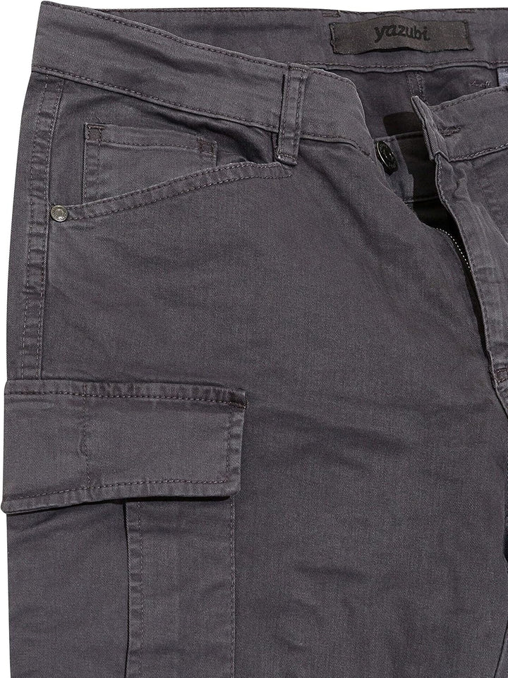 Yazubi Jayden - Herren Cargo Hose - Baumwoll Cargo Jeans 28W / 32L Grau (Nine Iron 193908), 28W / 32