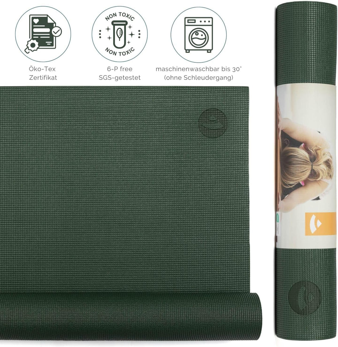 Bodhi Yogamatte Asana | Universelle Übungsmatte | Schadstofffrei & Waschbar | Matte aus PVC | Fitnes